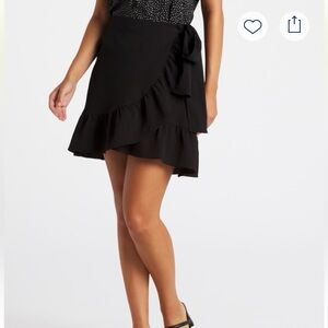 Vero Moda Black Ruffled Wrap Mini Skirt